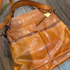 Chic Brown Crocodile Pattern Shoulder Bag